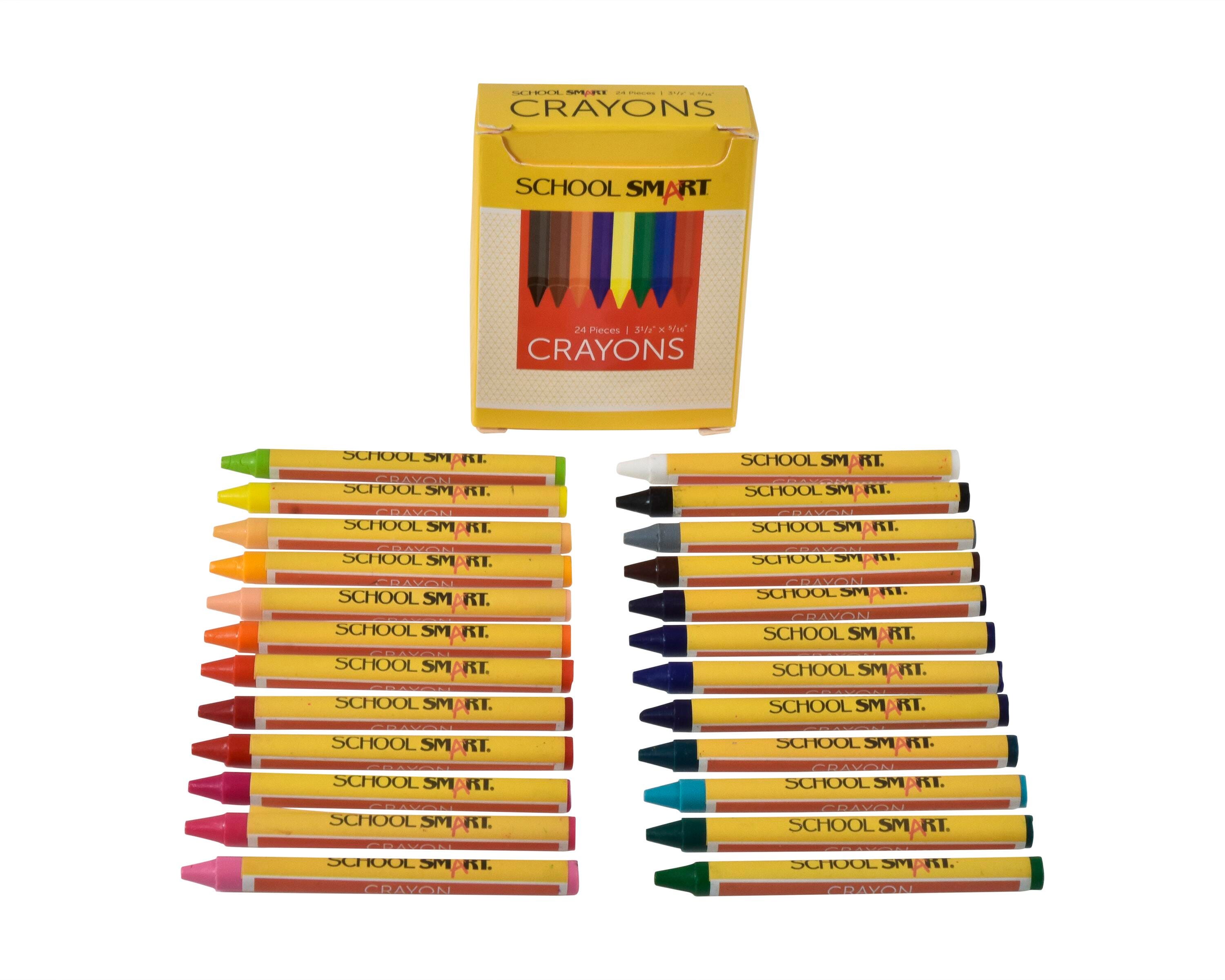 School Smart Crayons, Standard Size, Assorted Colors, Set of 24 245950